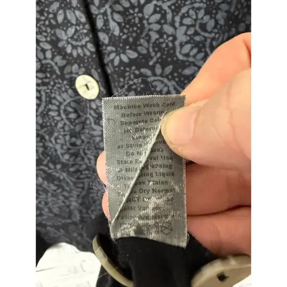 Fresh produce womens cardigan jersey knit grey black eclectic grandma feminine  - Picture 6 of 9